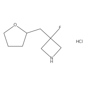 3-Fluoro-3-[(oxolan-2-yl)methyl]azetidine hydrochloride结构式