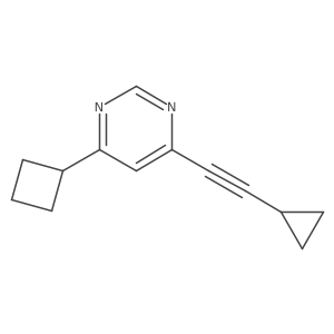 4-Cyclobutyl-6-(2-cyclopropylethynyl)pyrimidine Structure