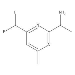 1-[4-(Difluoromethyl)-6-methylpyrimidin-2-yl]ethan-1-amine结构式