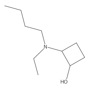 trans-2-[Butyl(ethyl)amino]cyclobutan-1-ol结构式