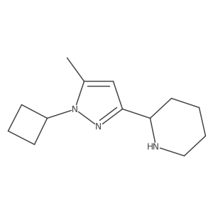 2-(1-Cyclobutyl-5-methyl-1H-pyrazol-3-yl)-piperidine结构式