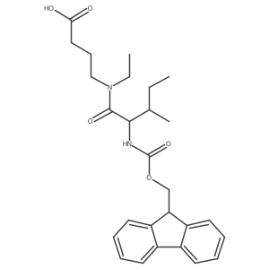 4-[(2S,3S)-N-ethyl-2-({[(9H-fluoren-9-yl)methoxy]carbonyl}amino)-3-methylpentanamido]butanoic acid结构式