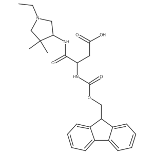 3-[(1-ethyl-4,4-dimethylpyrrolidin-3-yl)carbamoyl]-3-({[(9H-fluoren-9-yl)methoxy]carbonyl}amino)propanoic acid Structure