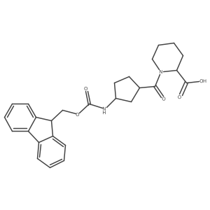 1-[3-({[(9H-fluoren-9-yl)methoxy]carbonyl}amino)cyclopentanecarbonyl]piperidine-2-carboxylic acid结构式
