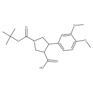 (3R,4S)-1-[(tert-butoxy)carbonyl]-4-(3,4-dimethoxyphenyl)pyrrolidine-3-carboxylic acid Structure