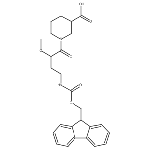 1-[4-({[(9H-fluoren-9-yl)methoxy]carbonyl}amino)-2-methoxybutanoyl]piperidine-3-carboxylic acid结构式