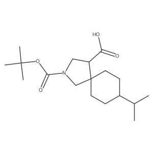 2-[(Tert-butoxy)carbonyl]-8-(propan-2-yl)-2-azaspiro[4.5]decane-4-carboxylic acid结构式