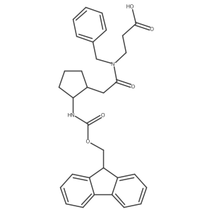 3-{N-benzyl-2-[2-({[(9H-fluoren-9-yl)methoxy]carbonyl}amino)cyclopentyl]acetamido}propanoic acid结构式