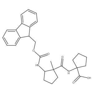 1-[2-({[(9H-fluoren-9-yl)methoxy]carbonyl}amino)-1-methylcyclopentaneamido]cyclopentane-1-carboxylic acid Structure