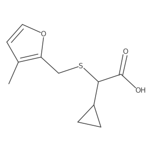 2-Cyclopropyl-2-{[(3-methylfuran-2-yl)methyl]sulfanyl}acetic acid结构式