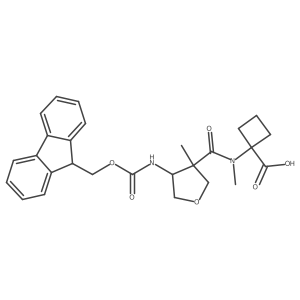 1-[N-methyl4-({[(9H-fluoren-9-yl)methoxy]carbonyl}amino)-3-methyloxolane-3-amido]cyclobutane-1-carboxylic acid Structure