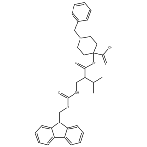 1-benzyl-4-{2-[({[(9H-fluoren-9-yl)methoxy]carbonyl}amino)methyl]-3-methylbutanamido}piperidine-4-carboxylic acid Structure