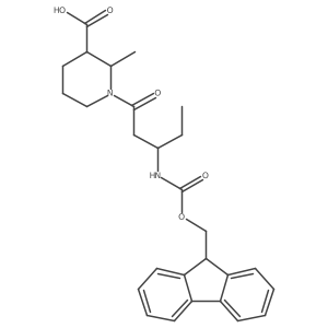 1-[3-({[(9H-fluoren-9-yl)methoxy]carbonyl}amino)pentanoyl]-2-methylpiperidine-3-carboxylic acid结构式