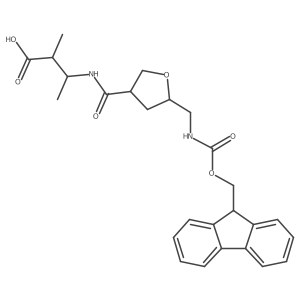 3-({5-[({[(9H-fluoren-9-yl)methoxy]carbonyl}amino)methyl]oxolan-3-yl}formamido)-2-methylbutanoic acid结构式