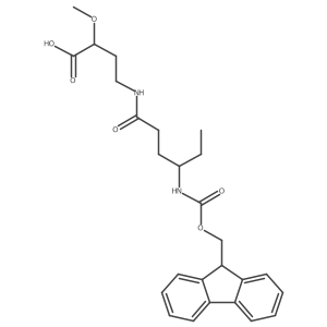 4-[4-({[(9H-fluoren-9-yl)methoxy]carbonyl}amino)hexanamido]-2-methoxybutanoic acid结构式