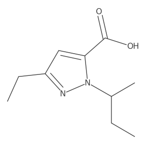 1-(butan-2-yl)-3-ethyl-1H-pyrazole-5-carboxylic acid结构式