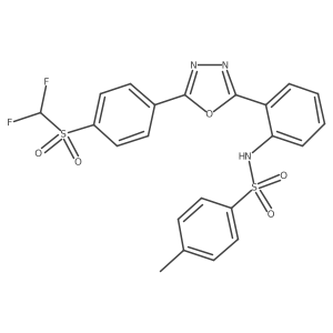 N-(2-(5-(4-((difluoromethyl)sulfonyl)phenyl)-1,3,4-oxadiazol-2-yl)phenyl)-4-methylbenzenesulfonamide结构式