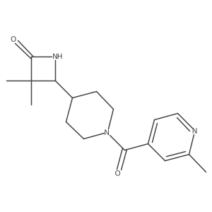 3,3-Dimethyl-4-[1-(2-methylpyridine-4-carbonyl)piperidin-4-yl]azetidin-2-one结构式