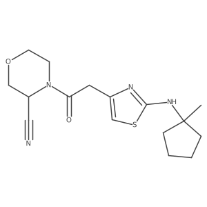 4-(2-{2-[(1-Methylcyclopentyl)amino]-1,3-thiazol-4-yl}acetyl)morpholine-3-carbonitrile Structure