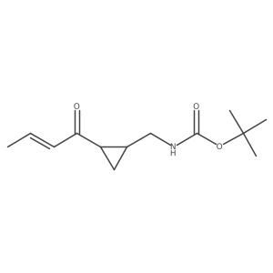 rac-tert-butyl N-{[(1R,2S)-2-(but-2-enoyl)cyclopropyl]methyl}carbamate Structure