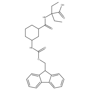 rac-2-ethyl-2-{[(1R,3S)-3-({[(9H-fluoren-9-yl)methoxy]carbonyl}amino)cyclohexyl]formamido}butanoic acid结构式
