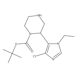 tert-butyl 2-(4-chloro-1-ethyl-1H-imidazol-5-yl)piperazine-1-carboxylate结构式