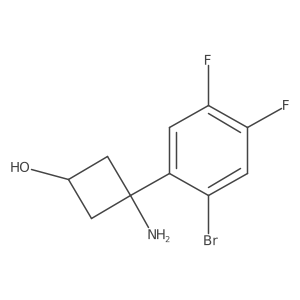 3-Amino-3-(2-bromo-4,5-difluorophenyl)cyclobutan-1-ol结构式