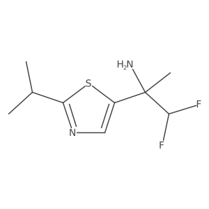 1,1-Difluoro-2-[2-(propan-2-yl)-1,3-thiazol-5-yl]propan-2-amine结构式