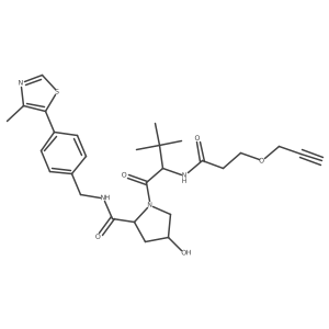 (2R,4S)-1-[(2S)-3,3-dimethyl-2-(3-prop-2-ynoxypropanoylamino)butanoyl]-4-hydroxy-N-[[4-(4-methylthiazol-5-yl)phenyl]methyl]pyrrolidine-2-carboxamide结构式