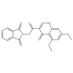 1,3-dioxo-2,3-dihydro-1H-isoindol-2-yl 5,7-dimethoxy-4-oxo-1,4-dihydroquinoline-3-carboxylate结构式