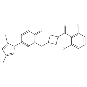 2-[[1-(2-Chloro-6-fluorobenzoyl)azetidin-3-yl]methyl]-6-(3,5-dimethylpyrazol-1-yl)pyridazin-3-one结构式