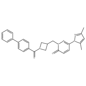 2-[(1-{[1,1'-biphenyl]-4-carbonyl}azetidin-3-yl)methyl]-6-(3,5-dimethyl-1H-pyrazol-1-yl)-2,3-dihydropyridazin-3-one结构式