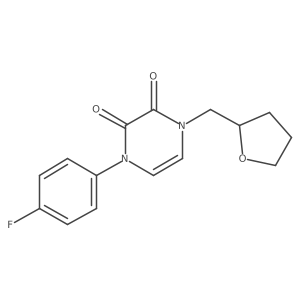 1-(4-Fluorophenyl)-4-[(oxolan-2-yl)methyl]-1,2,3,4-tetrahydropyrazine-2,3-dione结构式