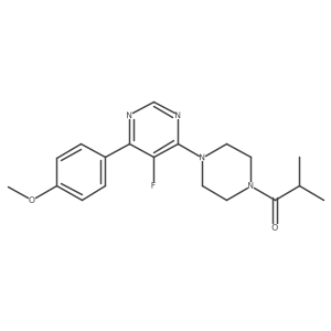 1-{4-[5-Fluoro-6-(4-methoxyphenyl)pyrimidin-4-yl]piperazin-1-yl}-2-methylpropan-1-one结构式