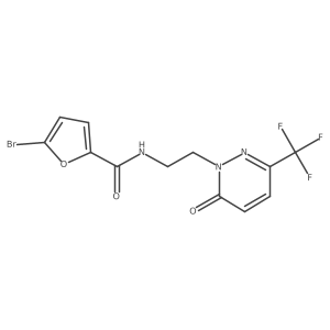 5-Bromo-n-{2-[6-oxo-3-(trifluoromethyl)-1,6-dihydropyridazin-1-yl]ethyl}furan-2-carboxamide结构式