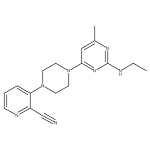 3-{4-[2-(Ethylamino)-6-methylpyrimidin-4-yl]piperazin-1-yl}pyridine-2-carbonitrile Structure