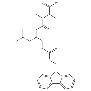 (2S)-2-{3-[({[(9H-fluoren-9-yl)methoxy]carbonyl}amino)methyl]-N,5-dimethylhexanamido}propanoic acid结构式
