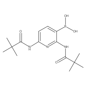 (2,6-Dipivalamidopyridin-3-YL)boronic acid结构式