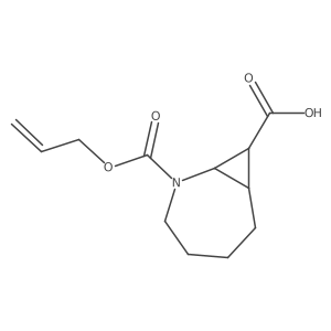 rac-(1R,7R,8R)-2-[(prop-2-en-1-yloxy)carbonyl]-2-azabicyclo[5.1.0]octane-8-carboxylic acid结构式