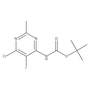tert-butyl N-(6-chloro-5-iodo-2-methylpyrimidin-4-yl)carbamate Structure