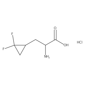 (2R)-2-amino-3-(2,2-difluorocyclopropyl)propanoic acid hydrochloride Structure