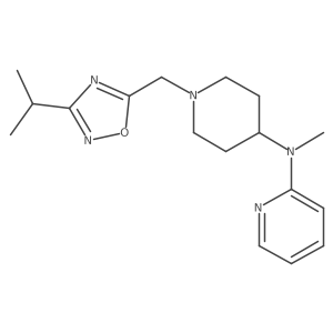 N-methyl-N-(1-{[3-(propan-2-yl)-1,2,4-oxadiazol-5-yl]methyl}piperidin-4-yl)pyridin-2-amine Structure