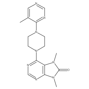 7,9-dimethyl-6-[4-(5-methylpyrimidin-4-yl)piperazin-1-yl]-8,9-dihydro-7H-purin-8-one结构式