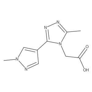 2-[3-methyl-5-(1-methyl-1H-pyrazol-4-yl)-4H-1,2,4-triazol-4-yl]acetic acid结构式