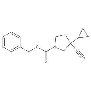 Benzyl 3-cyano-3-cyclopropylpyrrolidine-1-carboxylate结构式