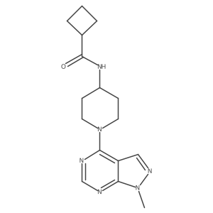 N-(1-{1-methyl-1H-pyrazolo[3,4-d]pyrimidin-4-yl}piperidin-4-yl)cyclobutanecarboxamide结构式