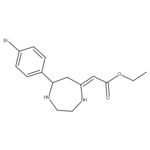 ethyl (E)-2-(7-(4-bromophenyl)-1,4-diazepan-5-ylidene)acetate结构式