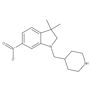 3,3-Dimethyl-1-piperidin-4-ylmethyl-6-nitro-2,3-dihydro-1H-indole Structure