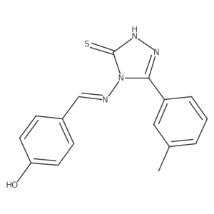 4-(((3-Mercapto-5-(m-tolyl)-4H-1,2,4-triazol-4-yl)imino)methyl)phenol Structure