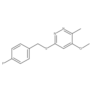Pyridazine, 6-[[(4-fluorophenyl)methyl]thio]-4-methoxy-3-methyl- Structure
